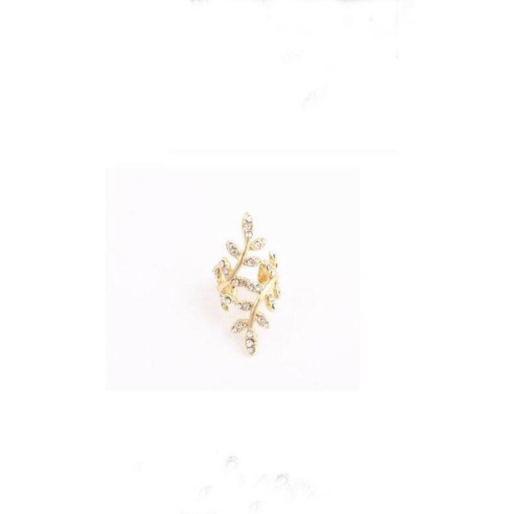 Korean Plum Blossom Leaf Clip  Stud Earrings