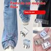 10pcs Invisible No-Sew Hem Shorteners, Adjustable Non-Slip Clips for Jeans & Wide-Leg Pants, Multi-Color (Includes White)