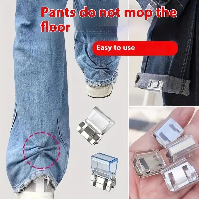 10pcs Invisible No-Sew Hem Shorteners, Adjustable Non-Slip Clips for Jeans & Wide-Leg Pants, Multi-Color (Includes White)