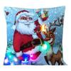 Led Vintage Cotton Linen Pillow Case With Color Changing Lights For Sofa And Couch Decor