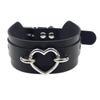 New Sexy Harajuku PU Leather Chain Heart Pendant Necklaces Women Men Punk Neck Gothic Black Pink Choker Necklace Cool Collar