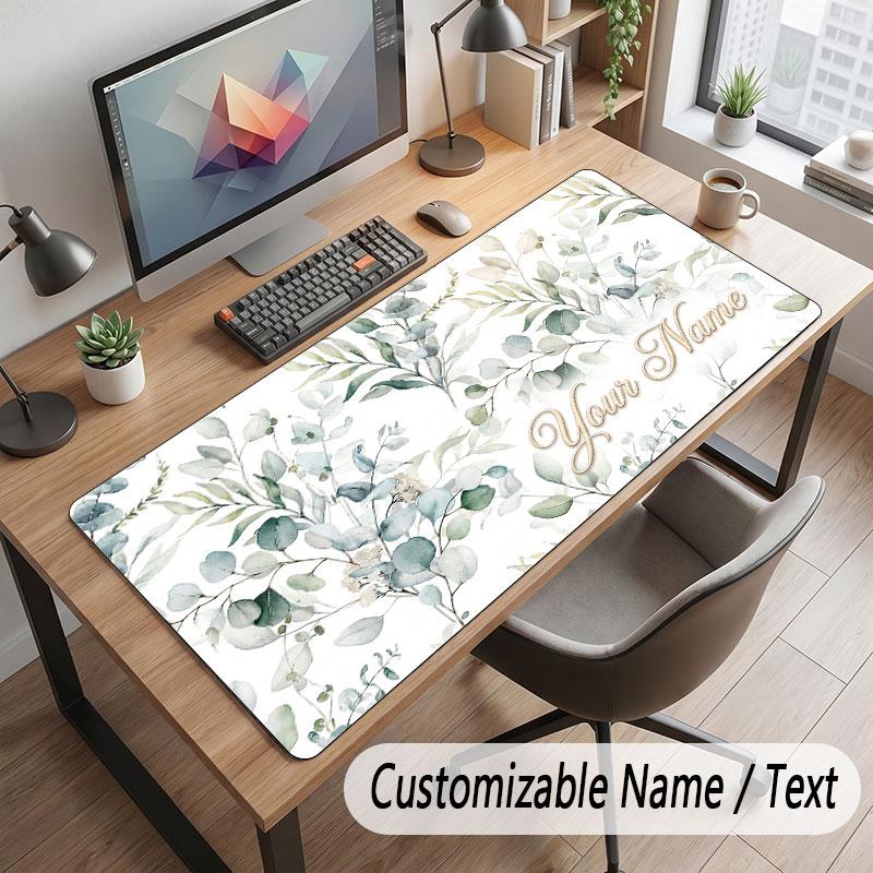 Decorative Artwork Theme Customized Mouse Pad Personalized Print Name Text Desk Mat For Home Office Table Decor