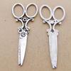 A3882 Antique Silver Alloy Scissors Jewelry Accessories, 50/Pack, 4.4g Each