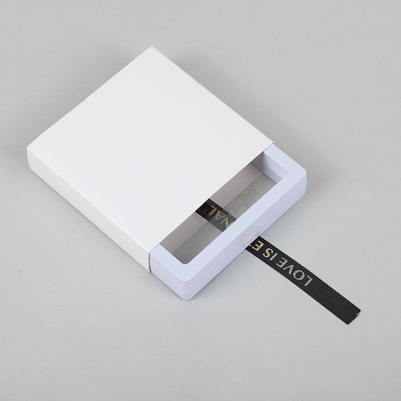 Aufbewahrungsbox für Nagelkunst mit PE-Folie und farbiger Kartenhülle