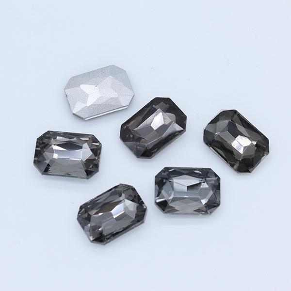 Octagonal Long Gem Crystal Glass Rhinestone for Clothing, Shoes, Phone Stickers, DIY Jewelry Accessories