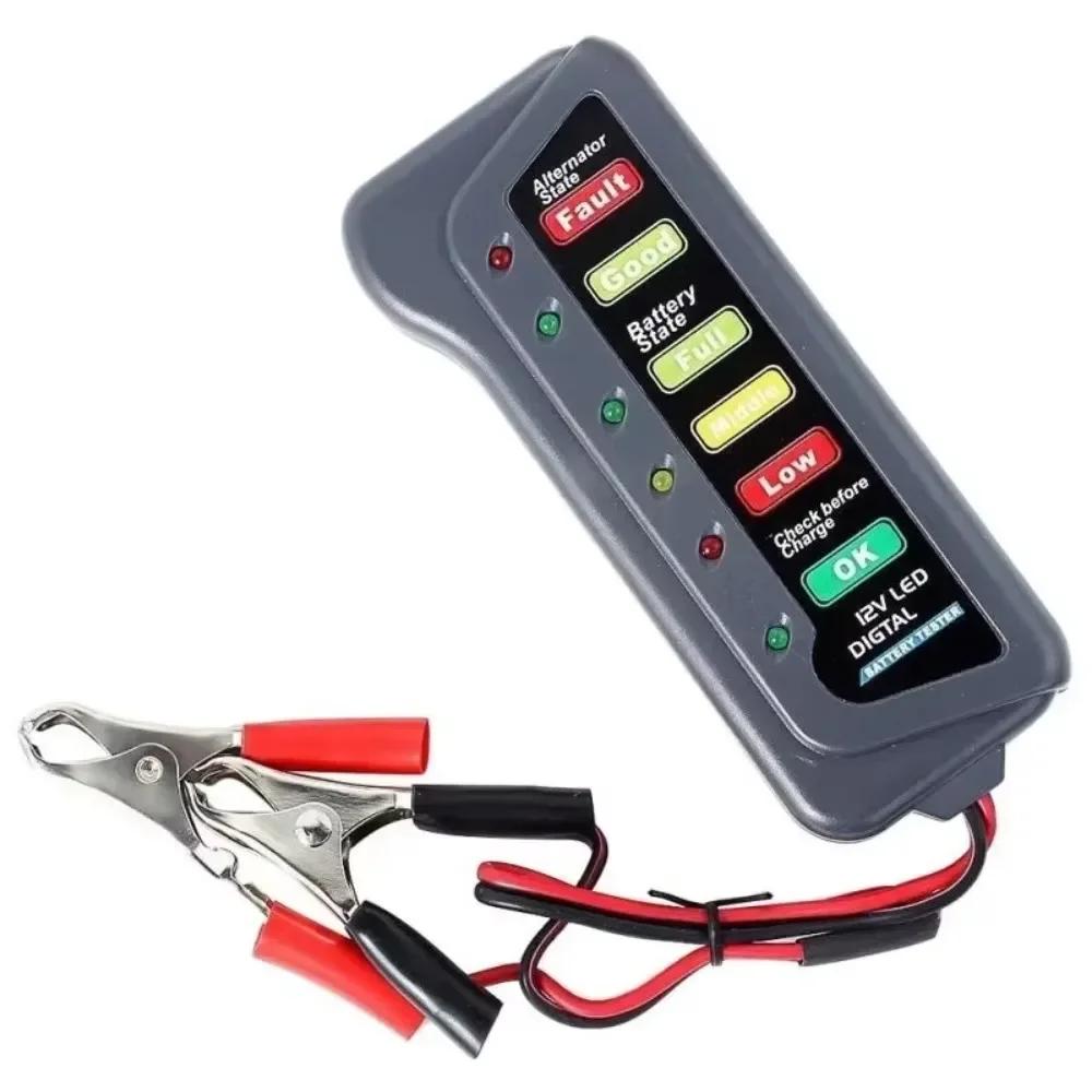 Car Mini 12V Battery Tester Digital Alternator Tester 6 LED Lights Display Car Diagnostic Tool Auto Battery Tester Analyzer