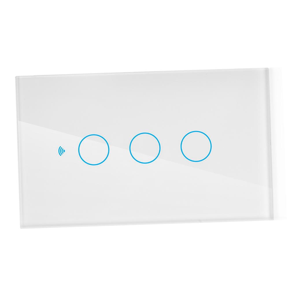 WiFi Touch Screen Switch Single Circle for Alexa for Google 3?Way AC  (White )