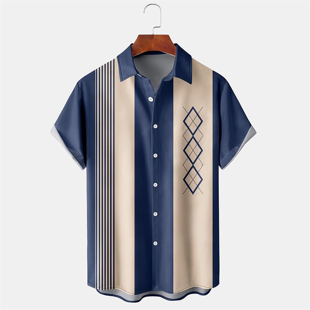 2026 Men's Hawaiian Shirt Poker Print Casual Fashion Lapel Collar Beach Vintage Shirt