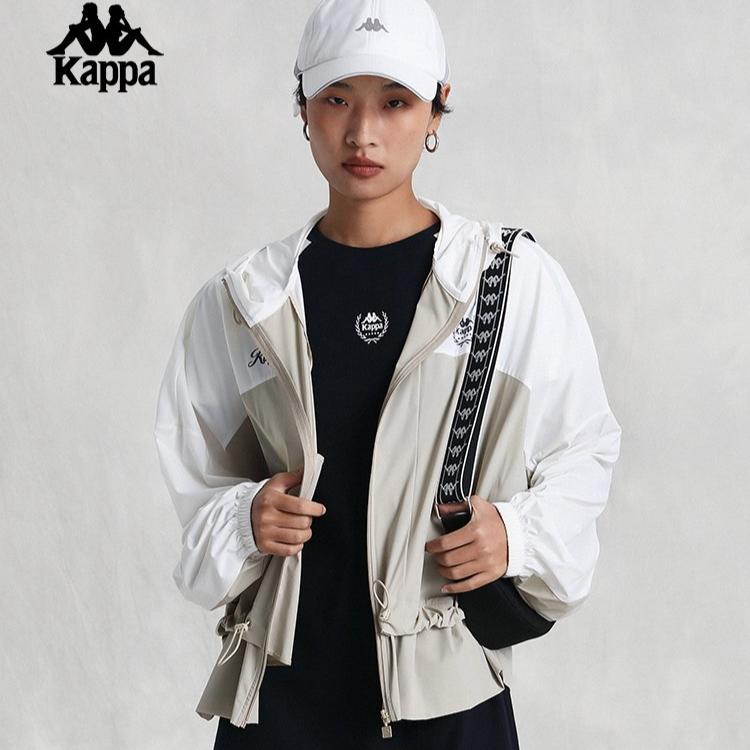 Kappa Back To Back Windproof Coat for Women, Spring and Autumn Cool Sunscreen Coat, Anti Splashing Coat