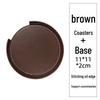 Custom PU Leather Tea Coasters with Hand-Sewn Edges and Insulation Pad, Featuring Your Enterprise Logo.