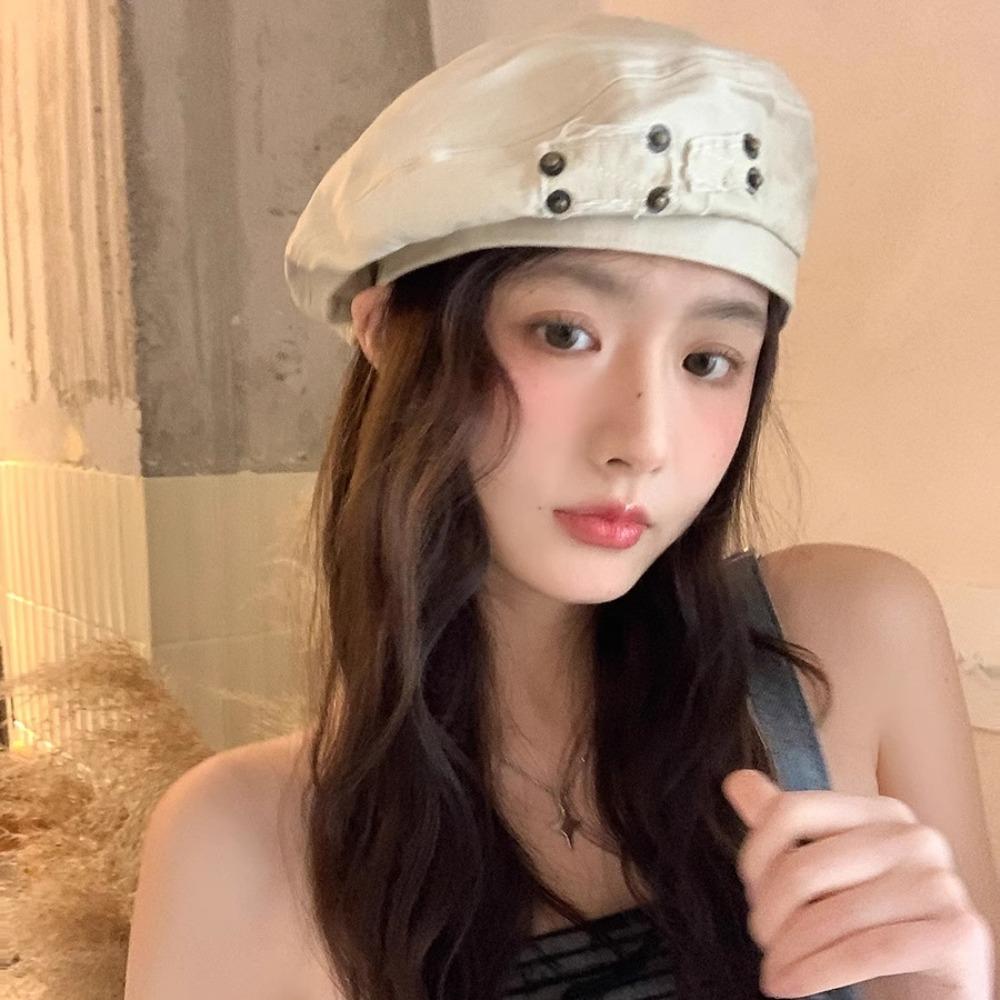 Japanese Style Painter Hat Retro Artist Cap Personality Washed Cotton Demin Berets  Unisex
