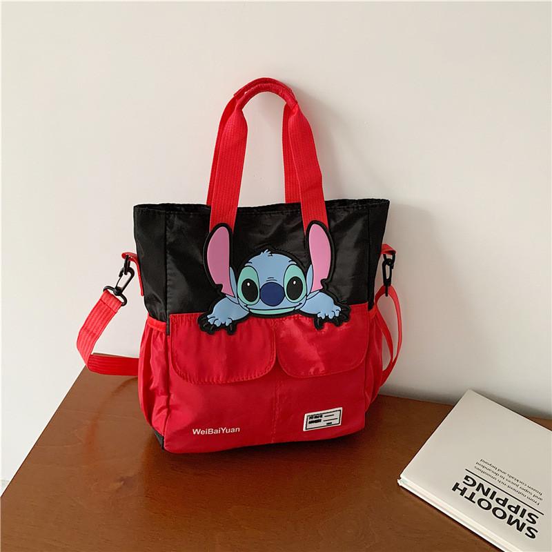 Lilo Stitch Kids Cartoon School Bag With Lightweight Nylon And Expandable Capacity For Elementary Students
