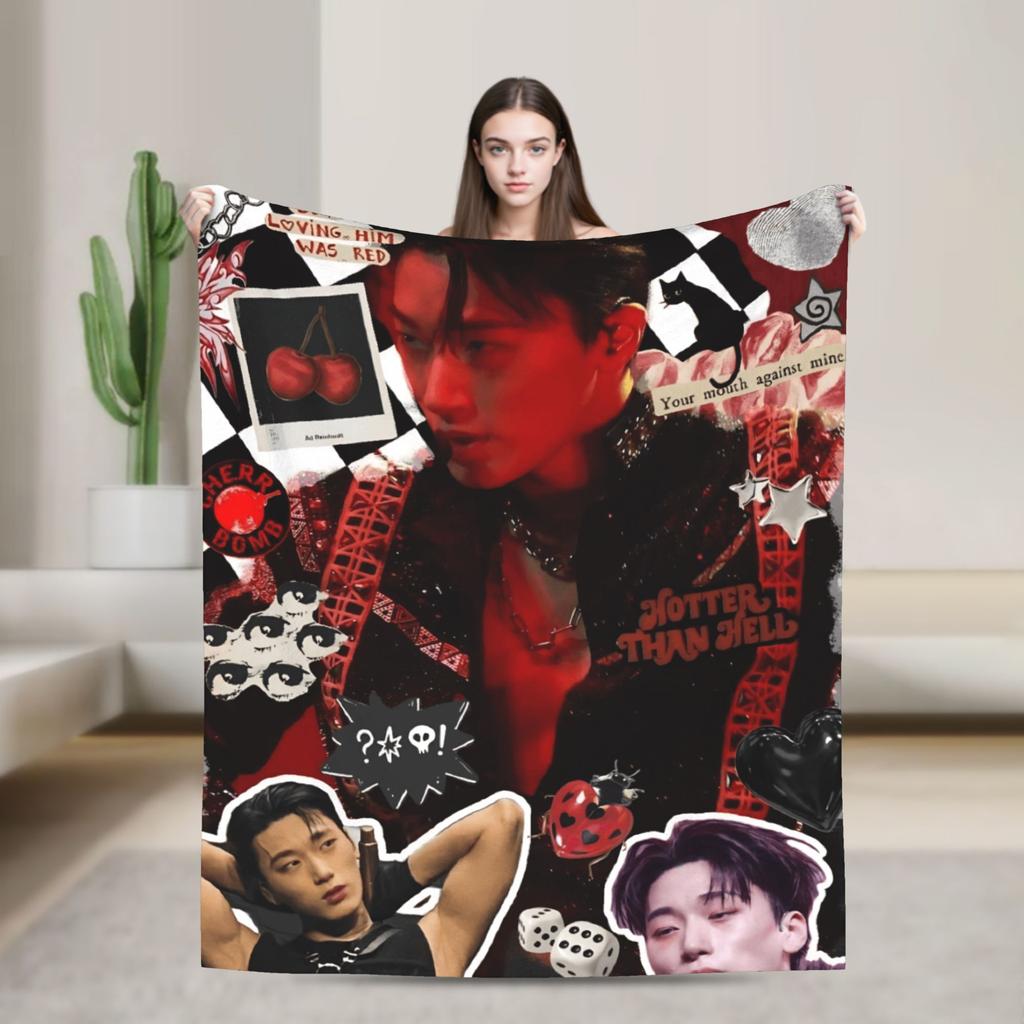 Weiche Decken Dekorative Mingi Ateez Coole Überwurfdecke Flanell Bettdecke Für Sofa Bett Decke Mit Aufdruck Sofa Bettbezug