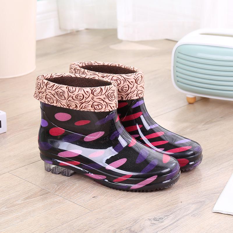 Crystal Warmth Damen Rutschfeste Wasserdichte Gummistiefel - Modisch, Verschleißfest, Samtgefüttert für Alle Jahreszeiten