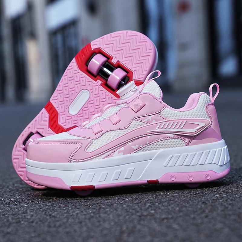Foreign trade runaway shoes, girls luminous shoes USB charging led light shoes adult pulley shoes spot