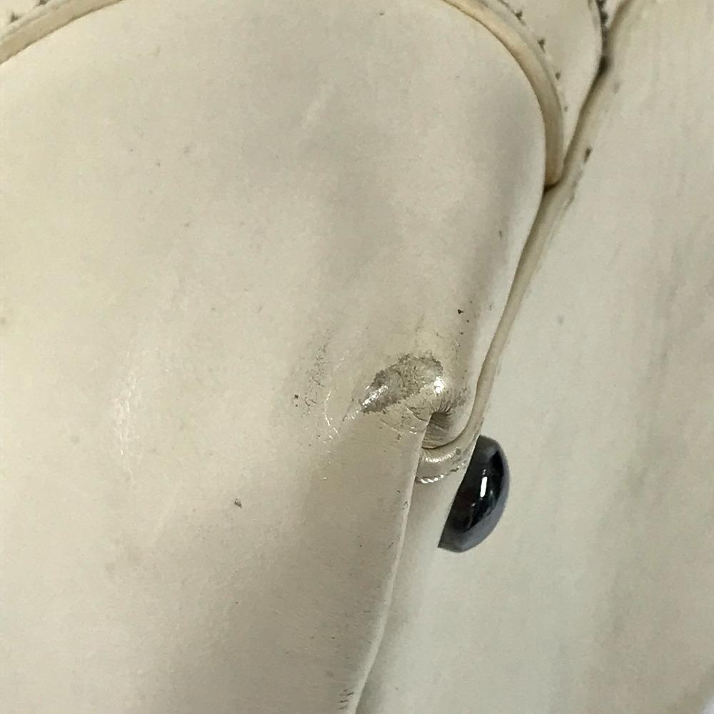 CHANEL CC CC Mark logo Chain logo Bag Mini Duffle Bag Hand Bag Leather White