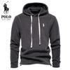 Polo Ralph Lauren Embroidered Autumn and Winter New Men's Long Sleeved Hooded Sweatshirt Trend Versatile Fleece Warm Sweatshirt