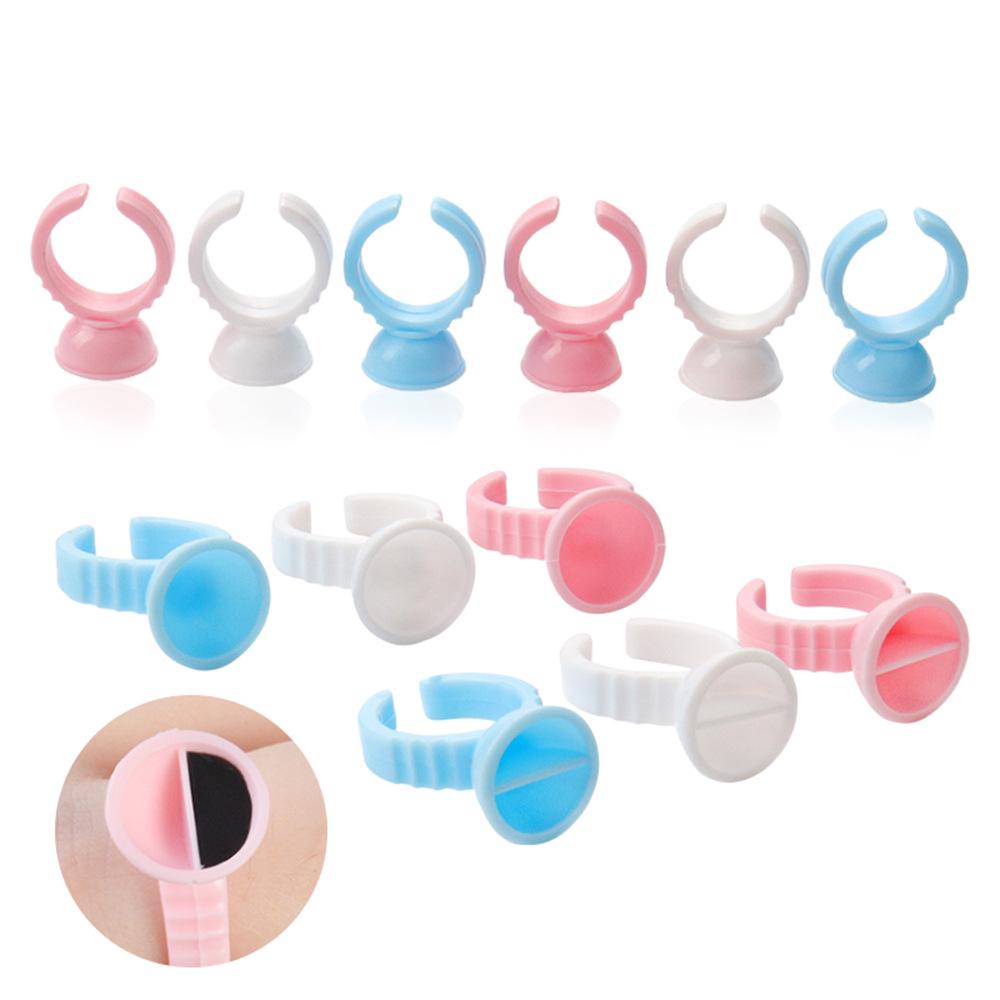 100 Pcs Eyelash Glue Ring Cup for Microblading & Pigment, Disposable Plastic