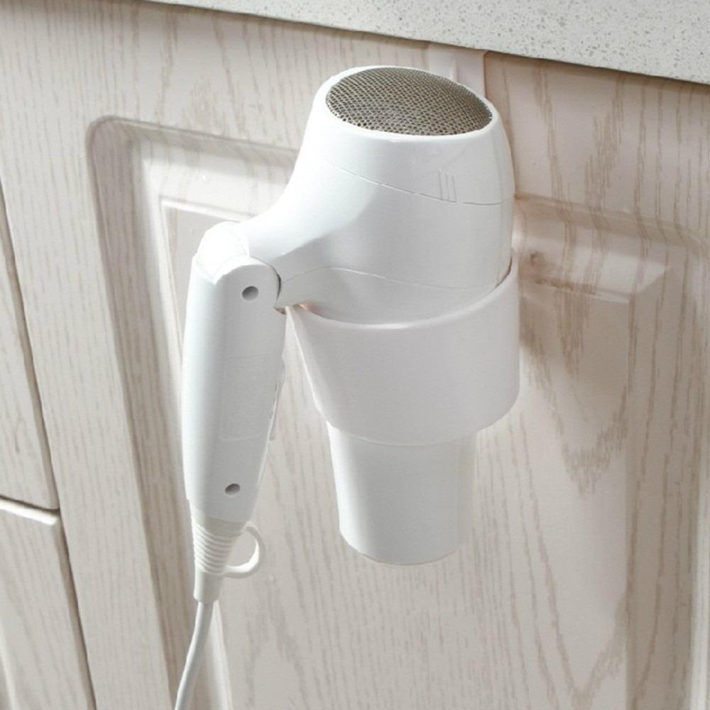 Self-adhesive Hair Dryer Stand Moisture-proof Duct Storage Rack Wall Storage Rack Space Saving