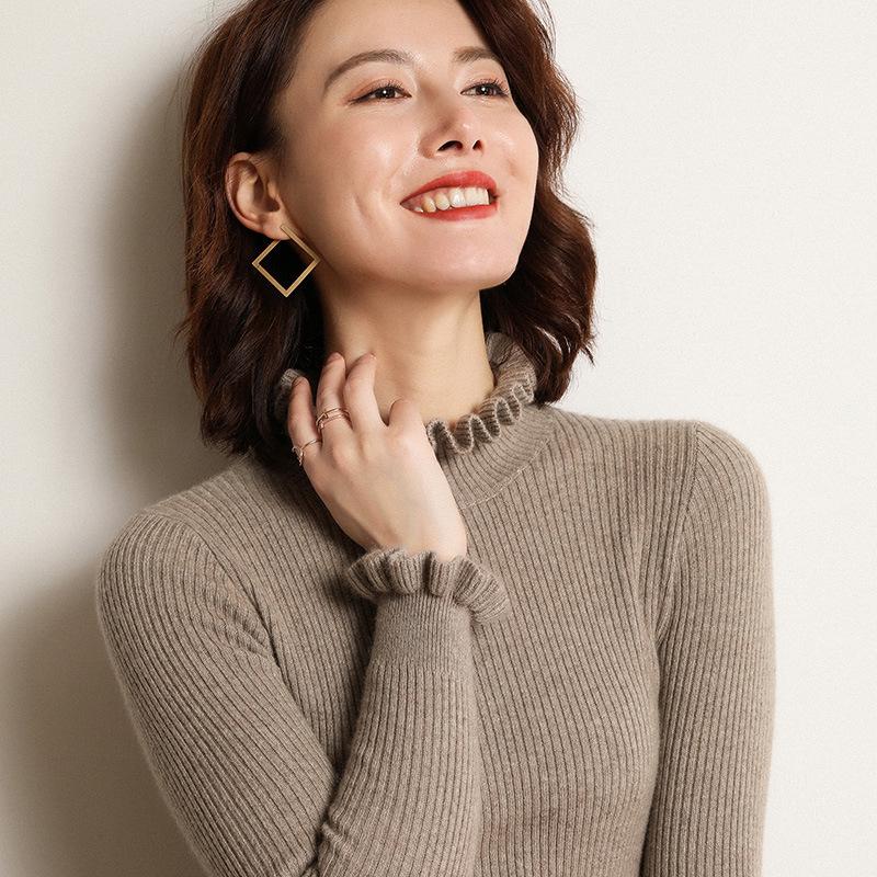 Women's Slim-Fit Ribbed Knit Sweater: Short, Base Layer Pullover for Autumn and Winter