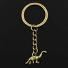 Fashion 30mm Key Ring Metal Key Chain Keychain Jewelry Antique Bronze Silver Color Plated Dinosaur Brontosaurus 27x12mm Pendant