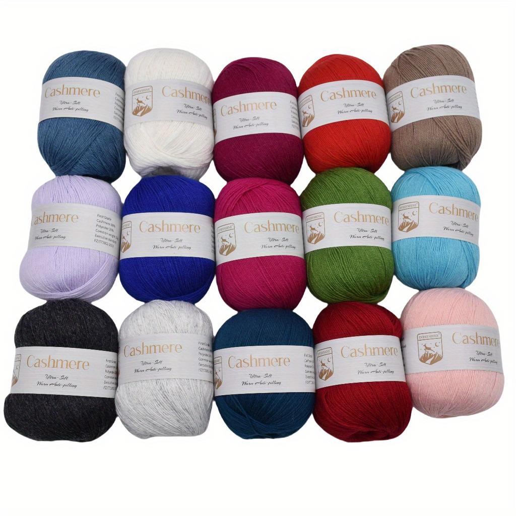 6pcs Cashmere Yarn Set, Ultra-Soft Polyester Blend, 300g/10.58oz Total, for DIY Crochet & Knitting, Warm Hand-Woven Crafts