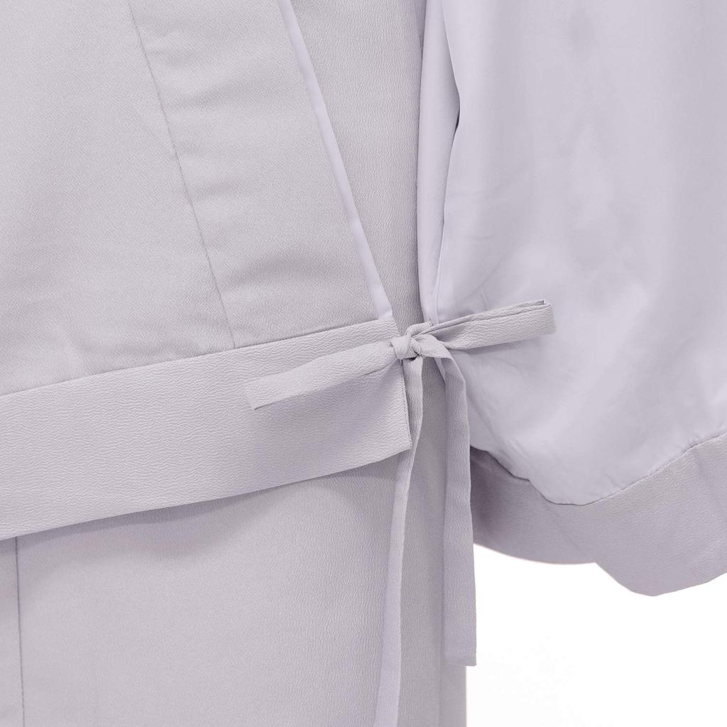 Solid Crepe White [KYOETSU] Kimono, waschbar, zweiteiliger Kimono, Ärmel, Farbe, Stoff, Damen (M, Rat)