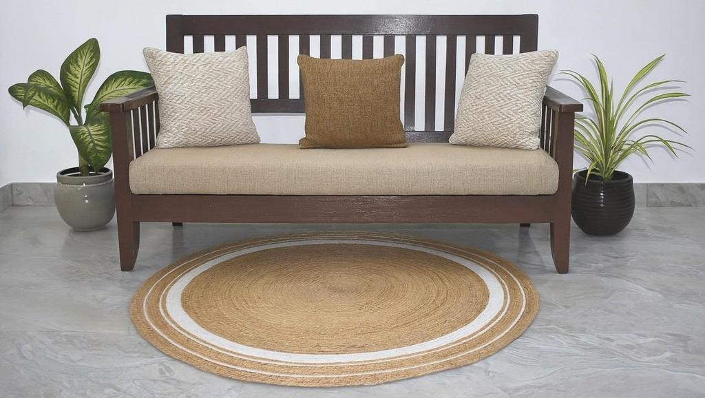 Avgari Jute Natural Handmade Rug Round Rug for Any Space Look Rustik Decor For Any Space