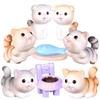Moin Moin Figurine Cat 2212fig23 Ornaments, Figurines, 10-Piece Set, Feeders, Toys, Tiger, Cute, Stylish, Palm-Sized Terrarium, Green, Display, Gift,
