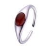 Xiaohongshu Minimalist Personalized Design S925 Sterling Silver Inlaid With Natural Agate Blue Gold Treasure Ring For Women