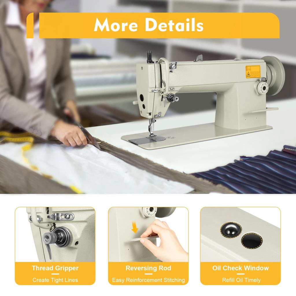 Industrial Automatic Sewing Machine, SM 6-9 Portable Leather Upholstery Walking Foot Sewing Machine,for Jeans,Tents, and Leather