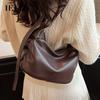 IELGY Ladies Korean Version Large-Capacity Pleated Dumpling Bag High-End Casual Commuter Underarm Bag Can Be Cross-Body
