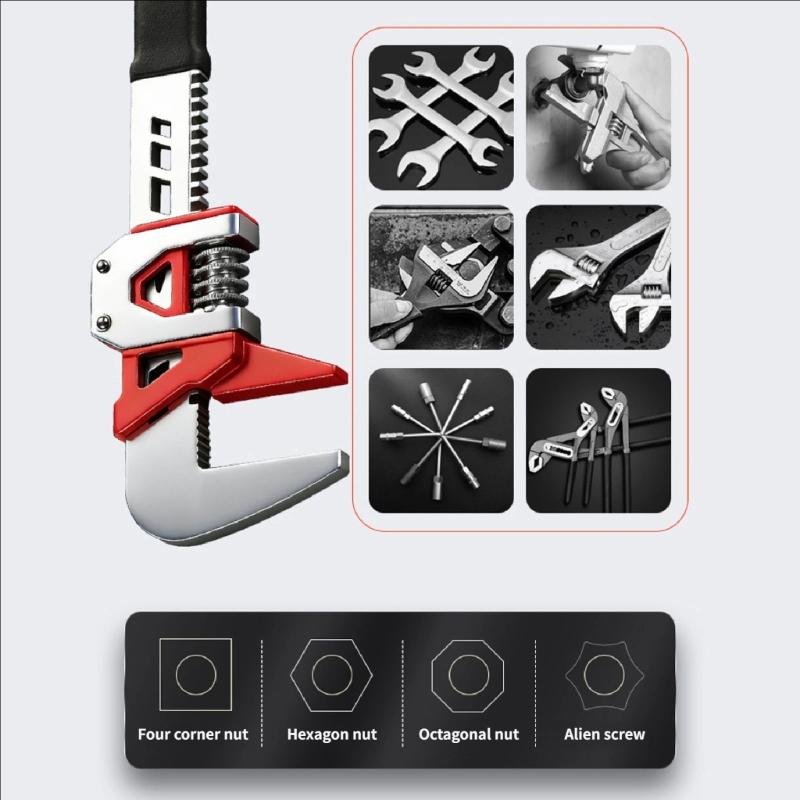 Pipe Wrench 12inch Carbon Steel Heavy Duty for Home Repair Building Project Residential Commercial Water Pipe Repair