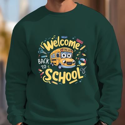 Crew Neck Sweatshirt, Fleece Lined, Soft Polyester , Casual Daily & Office Wear