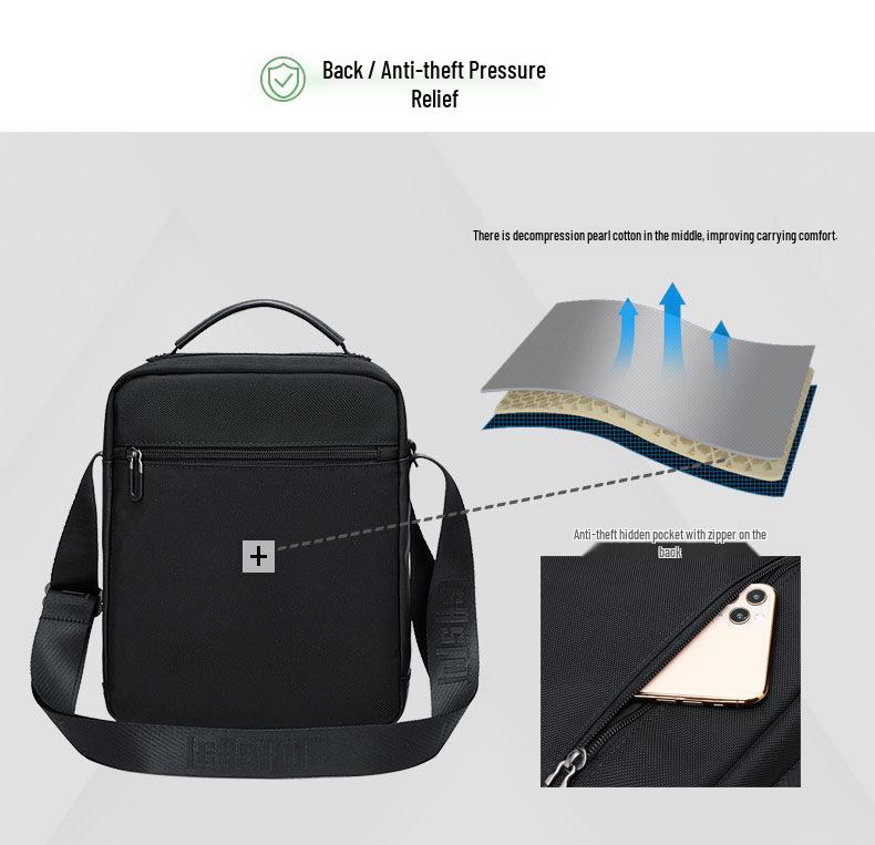 LEASTAT Men's Single Shoulder Fashionable Casual Oxford Cloth Multifunctional Crossbody Bag