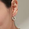Tirr Lirr Tizen Maximize Volume Silver White Earrings TEDSVW14034M