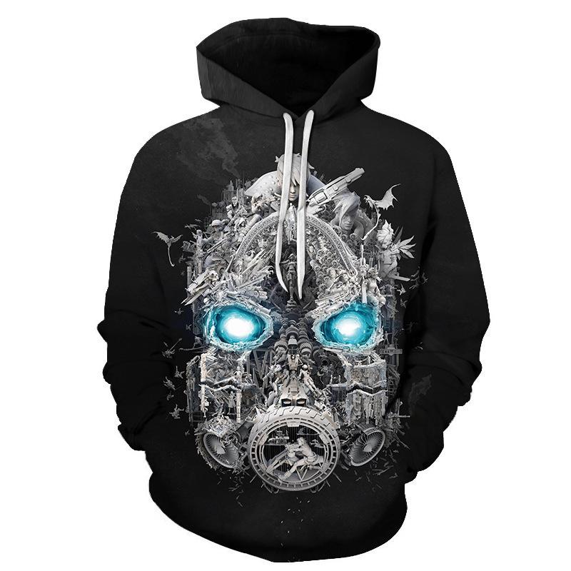 Felpa con Cappuccio Horror Fantasma Bambola Serie Halloween Stampa Digitale 3D Felpa con Cappuccio per Coppia Maschile Felpa all'Ingrosso