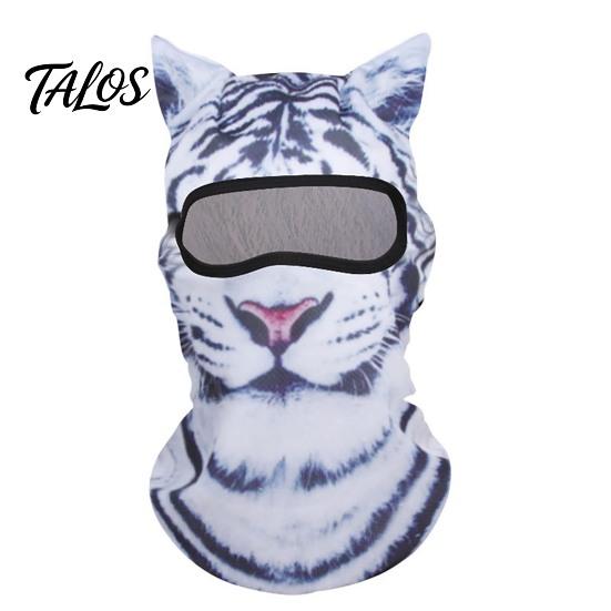 Animal Cosplay Headgear 3D Ears Balaclava, Cat Dog Snow Leopard Face Mask for Halloween Halloween, Full Cover Outdoor Cycling Skiing
