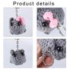 Cute Bowknot Sad Hamster Keychain Plush Bowknot Hamster Key Chain Charm Attractive Keyrings Bag Hanging Decoration