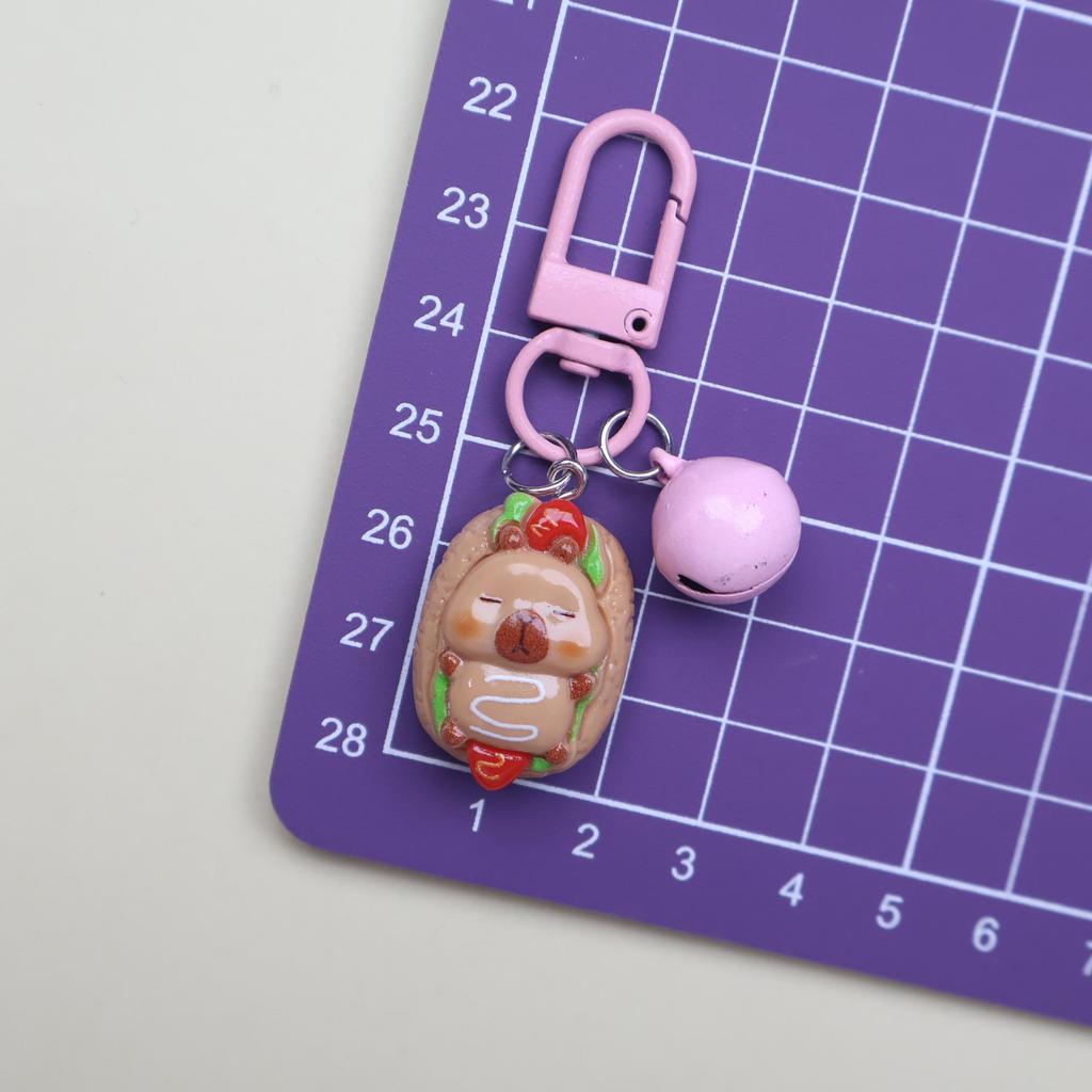 Cartoon Resin Bell Keychain and Bag Charm Pendant - Couple Ornament Gift