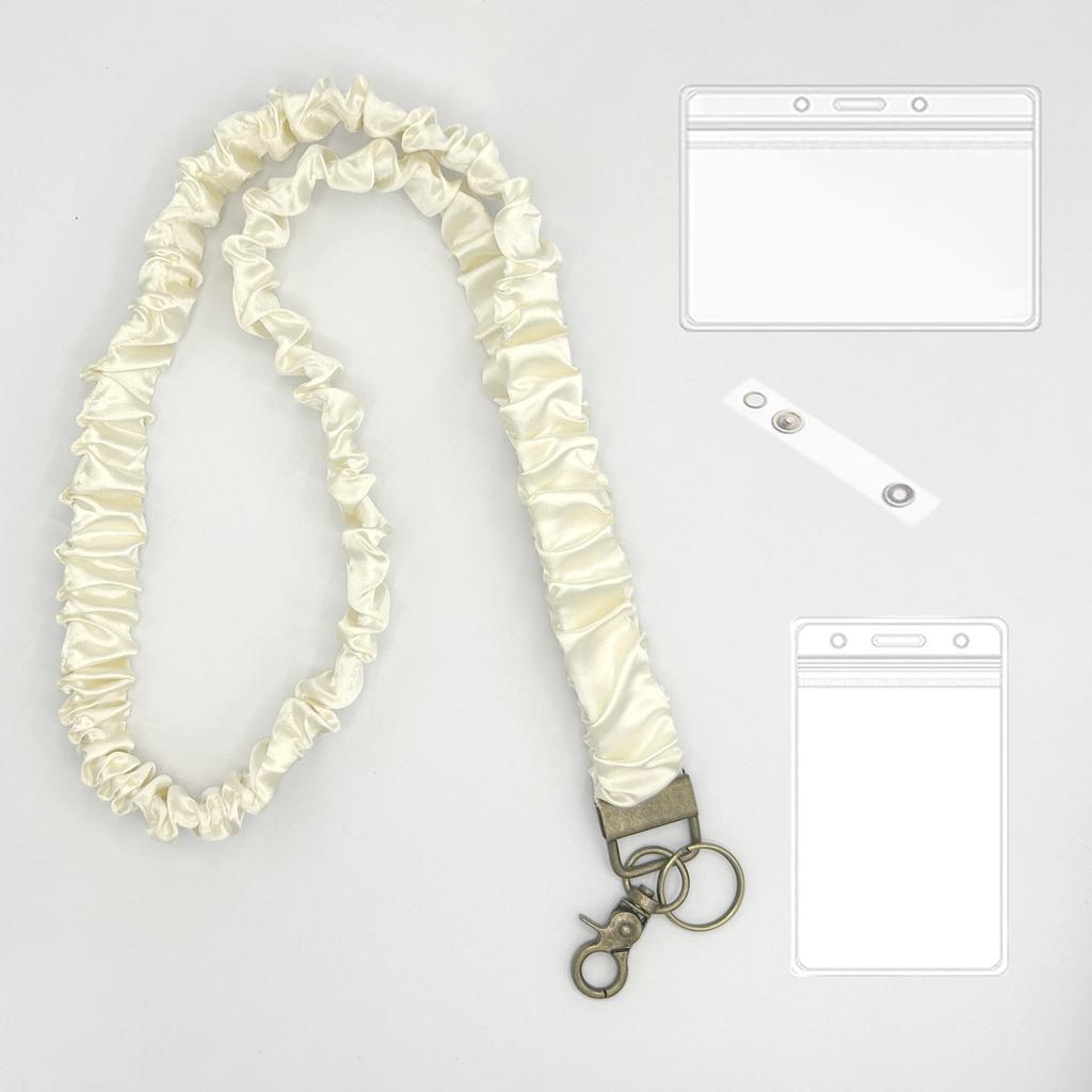 Adjustable Elastic Fabric Lanyard for Keys, Badges & Phones