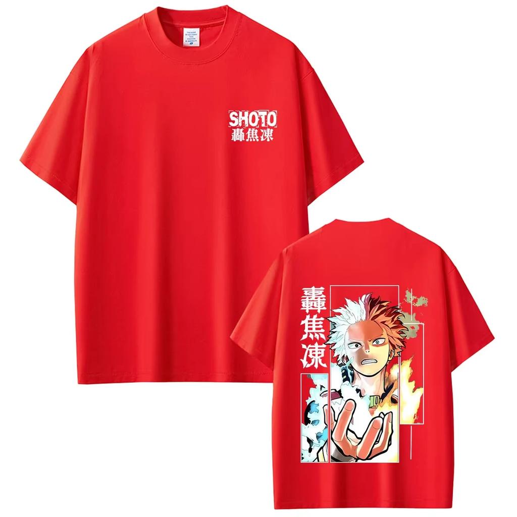 Japanese Anime My Hero Academia Shoto Todoroki T Shirts Summer Men Women Casual Retro Streetwear Male Cartoon Harajuku T-shirt