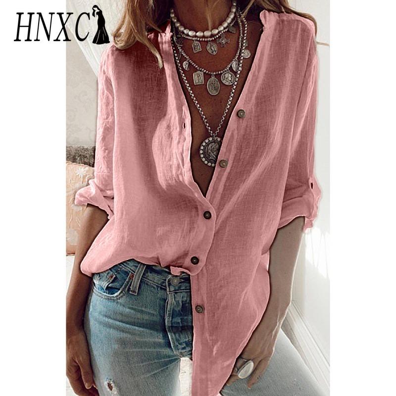 HNXC Women's Fashion Casual Solid Color Print Short Sleeve POLO Neck Blouses & Shirts