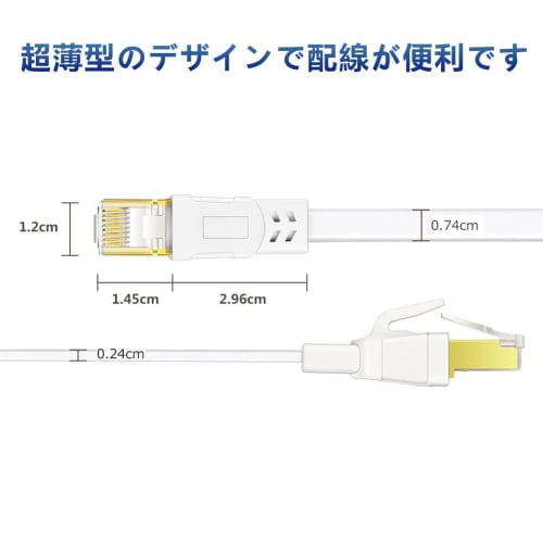 LAN Cable 3m Cat 8 Standard - Soohut Wired Cable Lan Cable 3m White Internet High Speed ??Rankable (White)