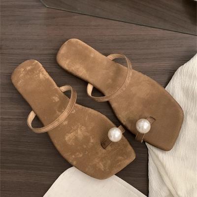 Flache Zehensteg Damen Hausschuhe Mode Freizeit Schuhe Gehen Bequem Frau Sandalen 2025 Trend Marke Sommer Strand Zapatillas De Mujer
