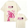 59. Washed Tee Japan Anime JoJo Bizarre Adventure Giorno Giovanna Vintage Washed T Shirt Men's Clothing Fashion Casual Short Sleeves T-shirt Oversize