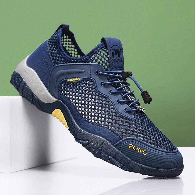 Mesh Shoes Men's Casual Sports Trendy Shoes Men's Summer 2024 New Men's Shoes Large Mesh Hollowed Out Breathable Traceability Shoes