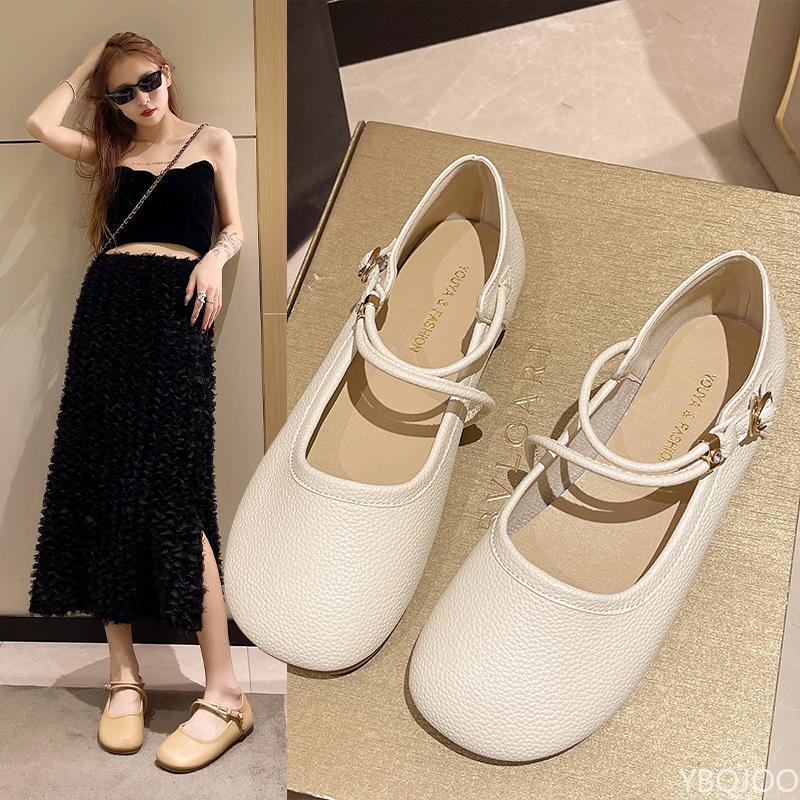 Women's Spring Summer Dress Flat Shoes Fairy Style Soft Sole Simple Comfortable Versatile Gentle Women's Single Shoes
