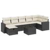 VidaXL Salon de Jardin avec Coussins 8 pcs, Canapés de Terrasse, Ensemble de Meubles de Patio, Mobilier d'Extérieur, Noir 3263512