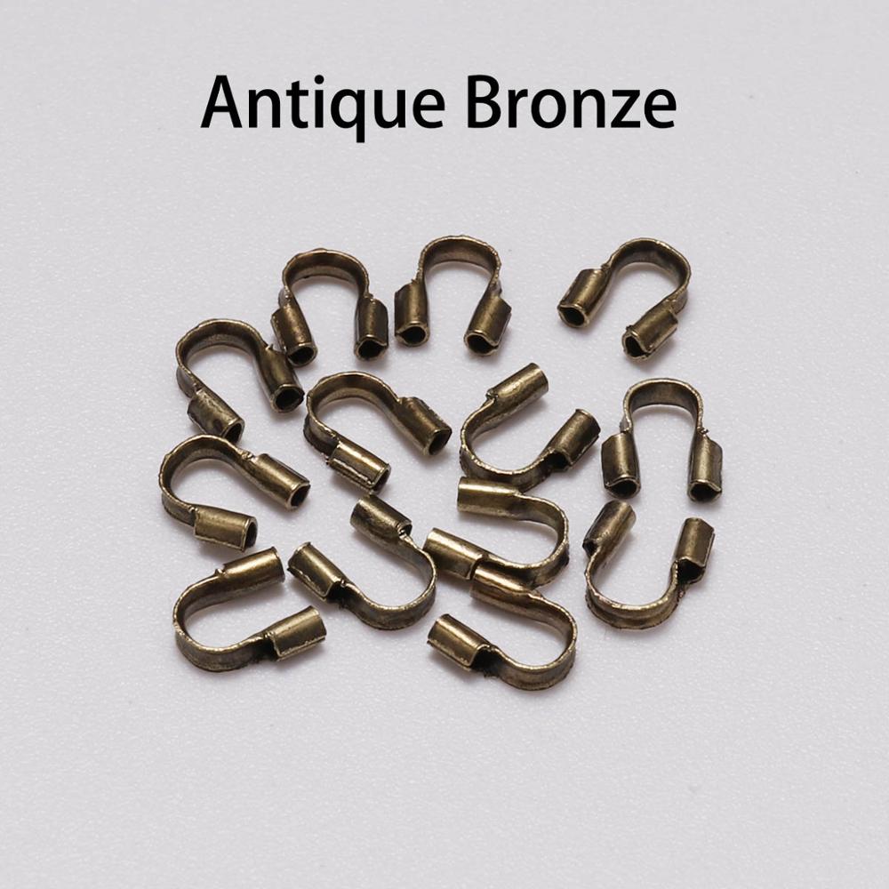 100Pcs/Bag 4.5*4mm Wire Protectors Wire Guard Guardian Protectors Loops U Shape Connector Accessories For Jewelry Making Finding